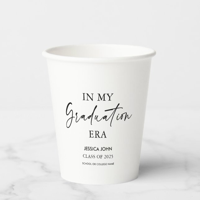 White In my graduation era funny Graduation  Paper Cups (Front)