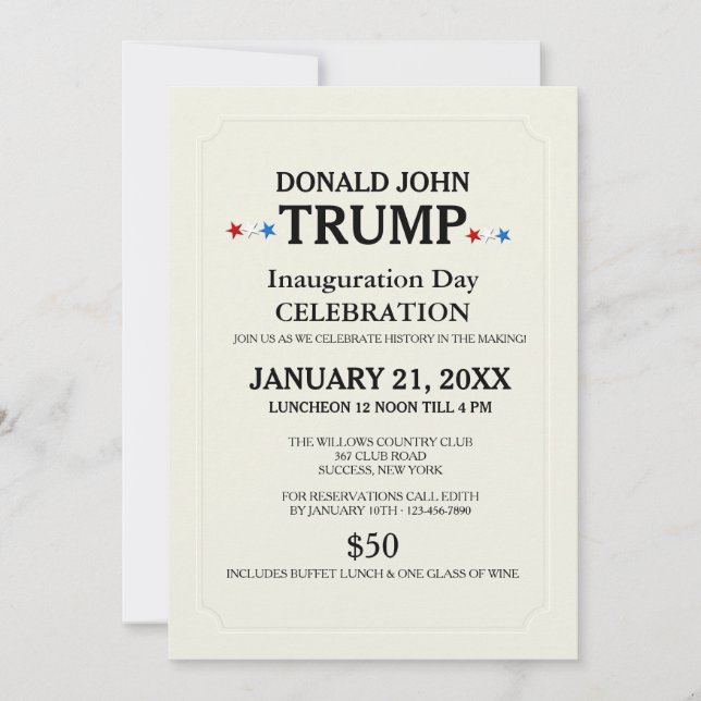 White Inauguration Invitation (Front)