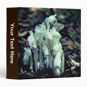 White Indian Pipe Wild Flowers Nature Personalized Binder