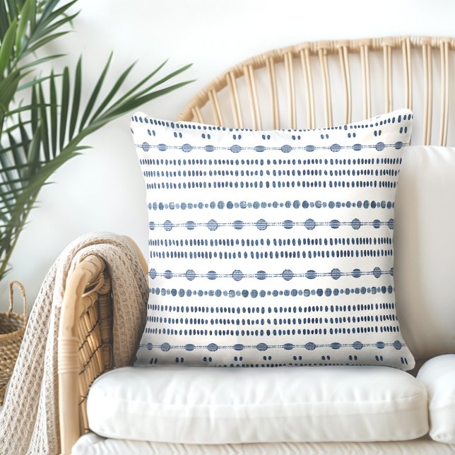 White Indigo Blue Throw Pillow (Creator Uploaded)