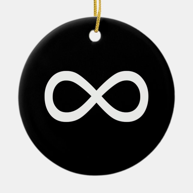 White Infinity Symbol Ceramic Ornament (Front)