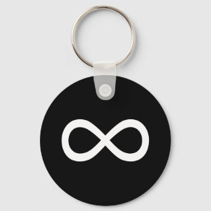 White Infinity Symbol Keychain