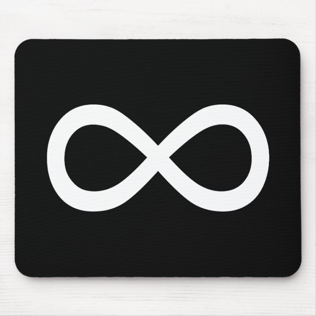 White Infinity Symbol Mouse Pad (Front)