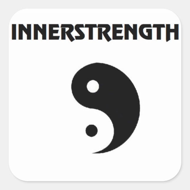 White INNERSTRENGTH stikker Square Sticker (Front)