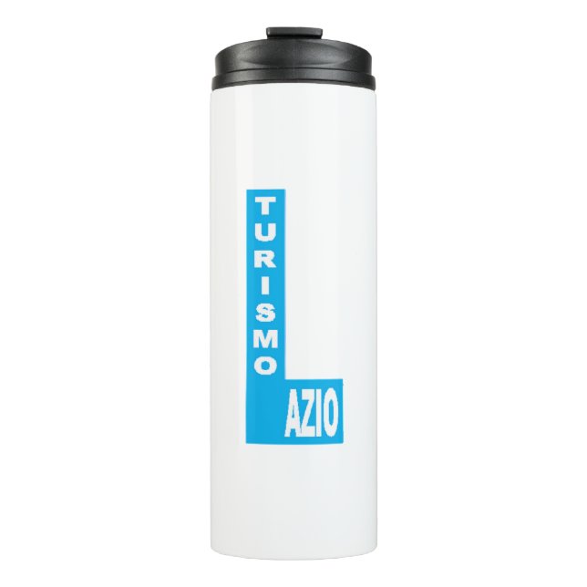 White insulated bottle DESIGN LAZIO TURISMO (Front)
