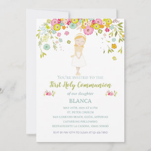 White Invitation First Communion