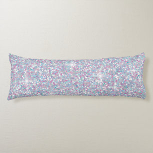 White iridescent glitter body pillow