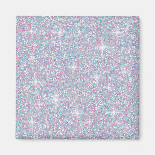 White iridescent glitter magnet