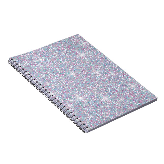 White iridescent glitter notebook (Right Side)