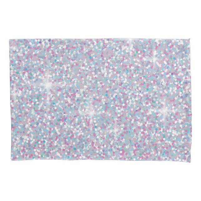 White iridescent glitter pillowcase (Front)