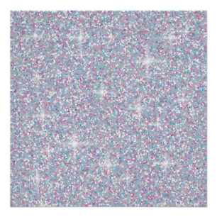 White iridescent glitter poster