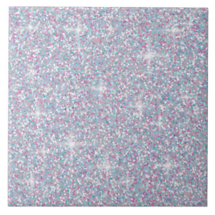 White iridescent glitter tile
