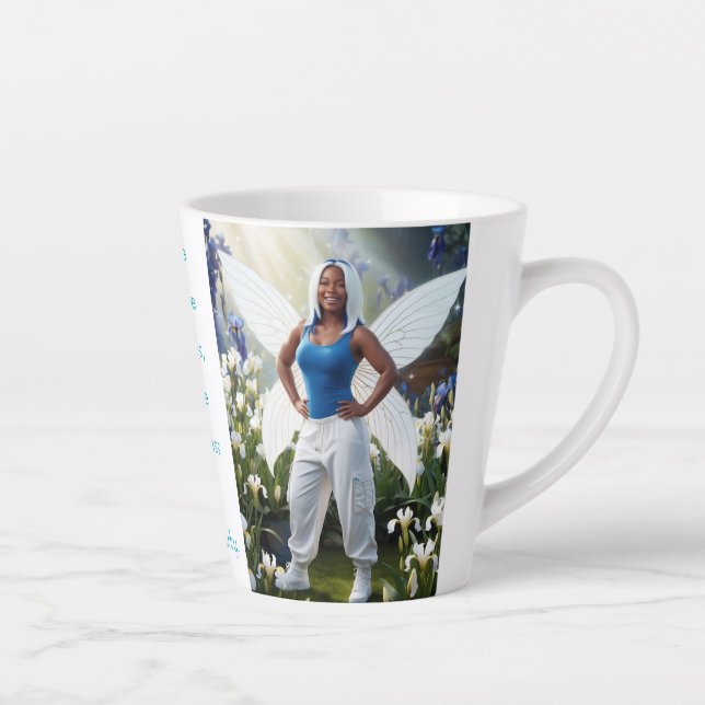 White Iris Fairy  Latte Mug (Right)