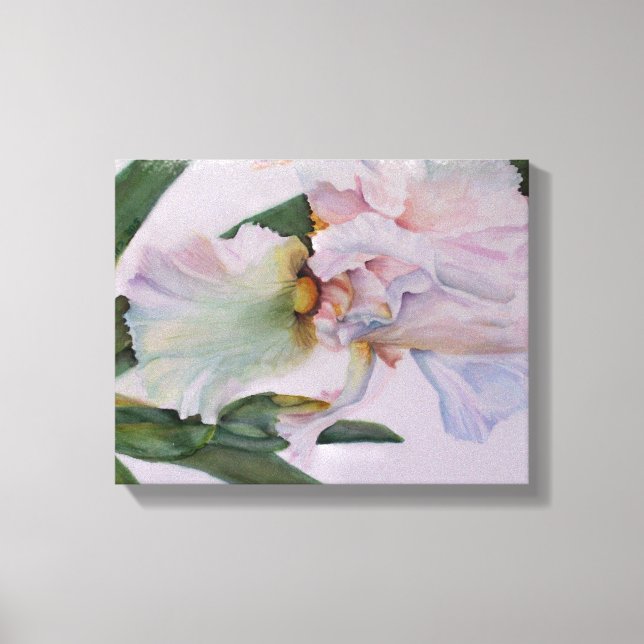 WHITE IRIS FLOWER WRAPPED CANVAS PRINT (Front)