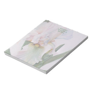 WHITE IRIS WATERCOLOR FLOWER NOTE PAD
