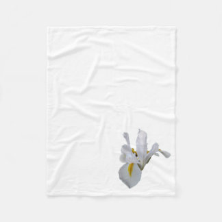 White Iris with Yellow Center Fleece Blanket
