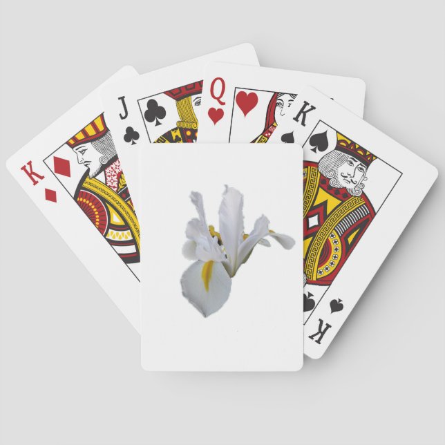 White Iris with Yellow Center Playing Cards (Back)