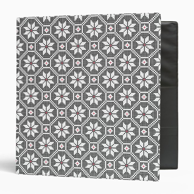 White isolated lace on CUSTOMIZE black background Binder (Front/Inside)