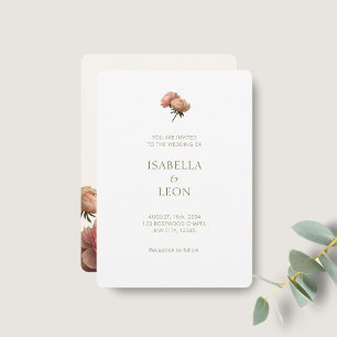 White & Ivory   Blush Rose Wedding Invitation