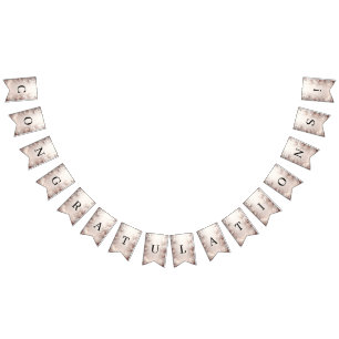White Ivory Floral Bunting Flag