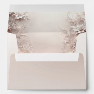 White Ivory Floral Envelope