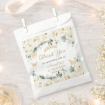 White Ivory Floral Gold Butterflies Princess Tiara Favour Bag<br><div class="desc">Personalize these white ivory floral chic favour tags with your own wording easily and quickly,  simply press the customize it button to further re-arrange and format the style and placement of the text.  Matching items available in store. (c) The Happy Cat Studio</div>