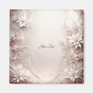 White Ivory Floral Magnet