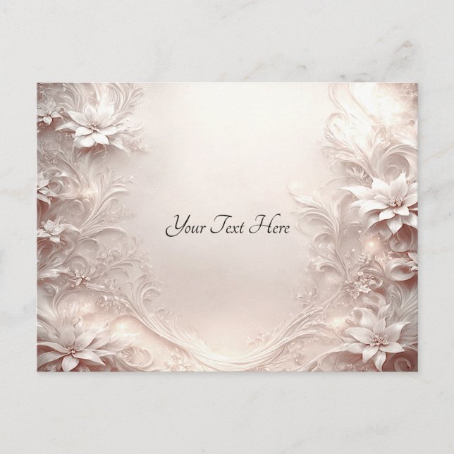 White Ivory Floral Postcard (Front)