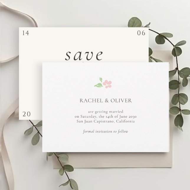 White & Ivory | Floral Rose Wedding Save The Date (Creator Uploaded)