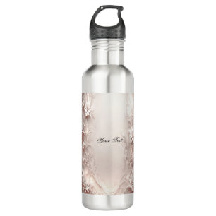 White Ivory Floral Water Bottle