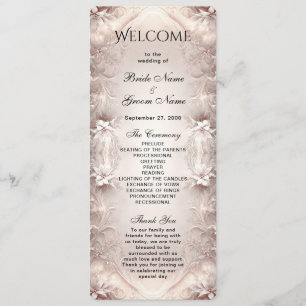White Ivory Floral Wedding Program