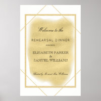 White ivory gold framed formal rehearsal dinner
