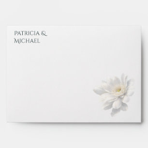 White Ivory Quiet Luxury Romantic Elegant Wedding Envelope