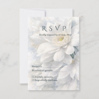 White Ivory Quiet Luxury Romantic Elegant Wedding  RSVP Card