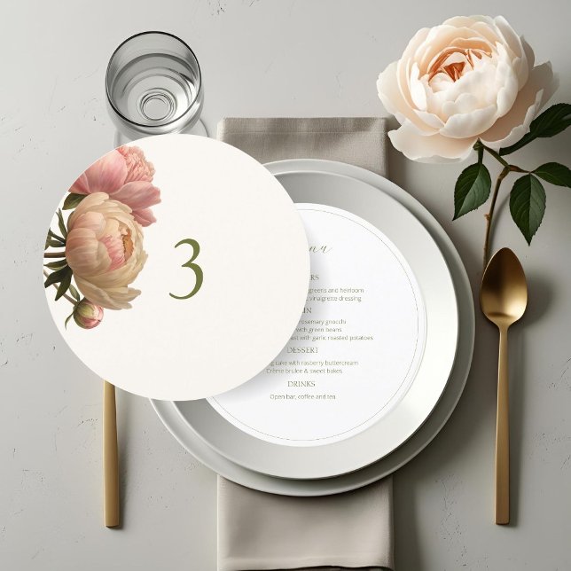 White & Ivory | Rose Table No & Menu Round  (Creator Uploaded)