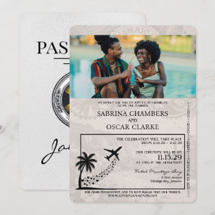 White Jamaica Passport Faire-part de mariage
