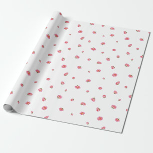 White Japanese Winter Peony Floral Pattern Wrapping Paper