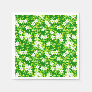 White jasmine among green leaves napkin