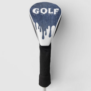 White jeans blue golf stick cover