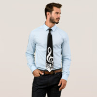 White Jumbled Musical Notes on Black