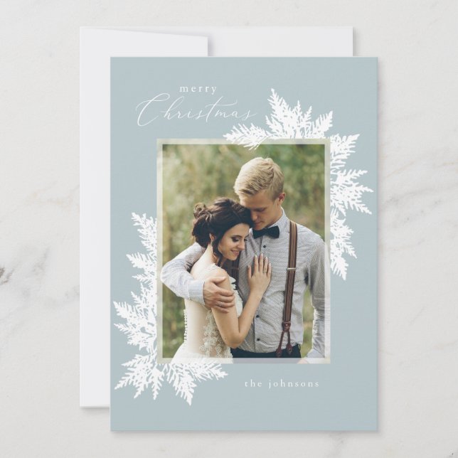 White juniper Flat Holiday Card (Front)