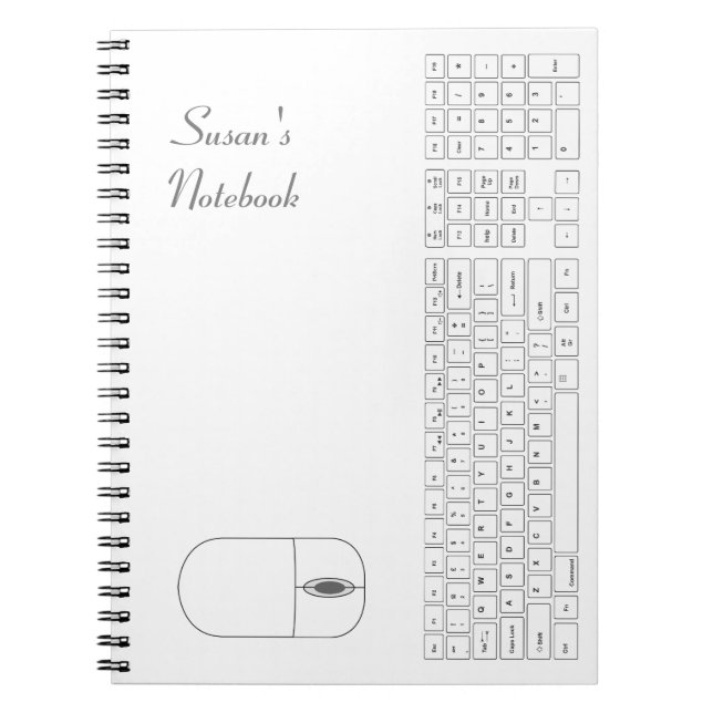 White Keyboard and Mouse Notebook (Front)