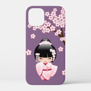 White Kimono Kokeshi Doll - Cute Geisha Girl iPhone 12 Mini Case