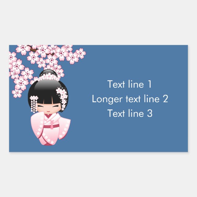 White Kimono Kokeshi Doll - Cute Geisha Girl Sticker (Front)