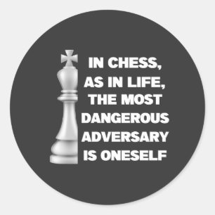 White King Chess Piece Wisdom Power Strategy Classic Round Sticker