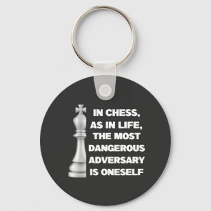 White King Chess Piece Wisdom Power Strategy Keychain