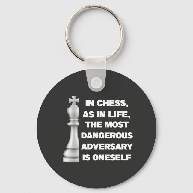 White King Chess Piece Wisdom Power Strategy Keychain (Front)