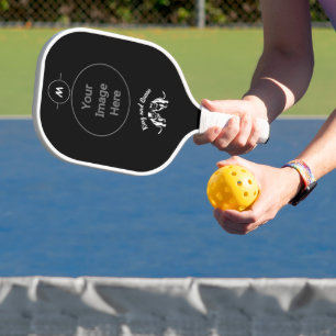 White Kings and Queens Black Leo Lion and Lioness Pickleball Paddle