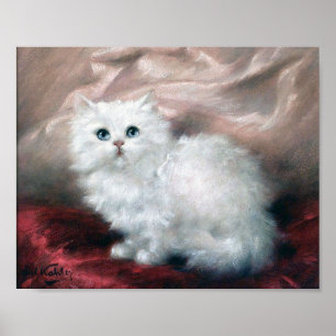 White Kitten, Carl Kahler Poster