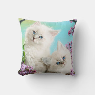 White Kitten Decorative Pillow